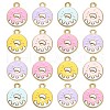 50Pcs 5 Colors Alloy Enamel Pendants ENAM-CJ0003-26-1