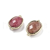 Natural Rhodonite Faceted Oval Connector Charms G-H323-02G-15-3