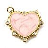 Brass Micro Pave Cubic Zirconia Enamel Pendants KK-V011-22G-C-1