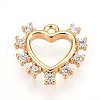 Brass Micro Pave Clear Cubic Zirconia Pendants KK-T075-06G-1