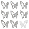 DICOSMETIC 6Pcs 1-Hole Zinc Alloy Crystal Rhinestone Shank Buttons BUTT-DC0001-09-1