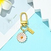 Alloy Enamel Flower Pendant Decorations HJEW-YW00003-4