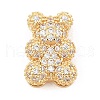 Brass Micro Pave Cubic Zirconia Slide Charms ZIRC-I068-01G-A-1