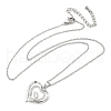 Mother's Day Brass Micro Pave Clear Cubic Zirconia Mother and Baby Heart Pendant Necklaces for Women NJEW-C085-01C-P-2