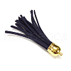 Golden Brass Suede Tassels for Cell Phone Straps Making X-FIND-H004-13G-2