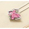 Butterfly Brass Pave Glass Birth Stone Pendant Necklaces FS-WG3BB0A-05-1