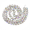 Electroplate Transparent Glass Beads Strands EGLA-N002-30-C02-2
