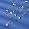 304 Stainless Steel Blue & White Enamel Evil Eye Link Chain Long Necklaces NJEW-V001-02G-1