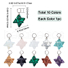 SUNNYCLUE 10Pcs 10 Colors Rose Quartz & Quartz Crystal & Amethyst & Picture Jaspe & Opalite & Turquoise & Blue Goldstone & Goldstone & Howlite & Malachite Gemstone Pendants G-SC0002-01-2