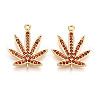 Brass Micro Pave Cubic Zirconia Pendants KK-N262-109B-G-1