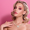 ANATTASOUL 2Pcs 2 Colors Crystal Rhinestone Heart Pendant Necklaces Set with Alloy Curb Chains NJEW-AN0001-88-6