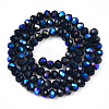 Electroplate Opaque Solid Color Glass Beads Strands EGLA-A034-P10mm-L22-2