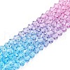 Gradient Color Baking Painted Glass Bead Strands DGLA-A039-T2mm-A07-4