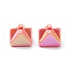 UV Plating Iridescent Opaque Acrylic Beads OACR-C014-03-4