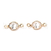 Brass Micro Pave Clear Cubic Zirconia Link Connectors ZIRC-K087-14KCG-1