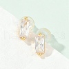 Cubic Zirconia Rectangle Stud Earrings FU7889-8-2