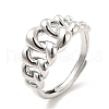 Rack Plating Brass Crown Adjustable Ring for Women RJEW-E064-07P-1