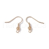 Brass Round Beaded Earring Hooks KK-G438-01G-2