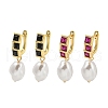 Rack Plating Brass Micro Pave Cubic Zirconia Hoop Earring EJEW-C102-02G-1
