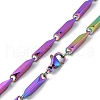 201 Stainless Steel Bar Link Chain Necklaces for Men Women NJEW-G112-07C-MC-3