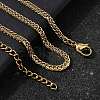 3MM 304 Stainless Steel Wheat Chain Necklaces for Men STAS-V011-03D-G-1