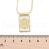 Brass Pave Shell Rectangle Saint Benedict Medal Cross Pendants Necklaces for Women NJEW-Z053-01G-02-5