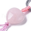Natural & Synthetic Mixed Gemstone Heart with Mixed Gemstone Tassel Keychains KEYC-P012-03P-3