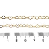 Brass Heart Link Chain Necklaces NJEW-A042-10G-3