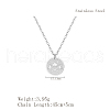 Stylish Stainless Steel Flat Round Axes Pendant Necklaces for Women Daily Wear YP0036-2