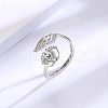 Fashionable Brass Cubic Zirconia Cuff Rings FS-WGAF8F3-01-1