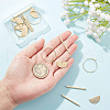 BENECREAT 24Pcs 3 Style Brass Pendant and Brass Hoop Earring Findings KK-BC0006-85-3