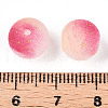 Frosted Baking Painted Crackle Glass Beads with Glitter Powder X1-DGLA-T004-01H-3