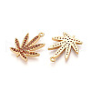 Brass Micro Pave Cubic Zirconia Pendants KK-N262-109B-G-2