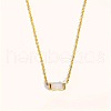 Birthstone Style Brass Cubic Zirconia Baguette Pendant Necklaces for Women FS-WGDF12C-10-1