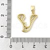 Brass Micro Pave Cubic Zirconia Pendants ZIRC-C012-01G-22-3