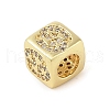 Brass Micro Pave Clear Cubic Zirconia European Beads KK-K368-01G-04-2