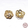 Real 18K Gold Plated 6-Petal 925 Sterling Silver Bead Caps STER-M100-28-2