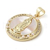 Brass Micro Pave Clear Cubic Zirconia Pendants KK-Q813-16G-G-2