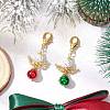 2Pcs 2 Colors Angel Brass Bell Pendants Decorations HJEW-MZ00244-1
