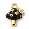 Brass Micro Pave Clear Cubic Zirconia Enamel Pendants KK-I276-26G-01-1