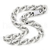 304 Stainless Steel & Ceramics Cuban Link Chain Necklaces for Women NJEW-B116-08P-01-2