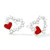 Exquisite Hollow Heart Brass Stud Earrings QC9695-1-2