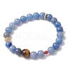 Natural Blue Aventurine and Tiger Eye Stretch Bracelets BJEW-JB11967-01-2
