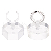 AHADERMAKER 2 Sets 2 Styles Oval & Hexagon Acrylic Finger Ring Display Holders RDIS-GA0001-02-7
