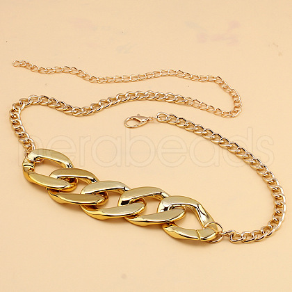 Alloy Chunky Cuban Link Chain Belts for Dress FS-WG9B36C-01-1