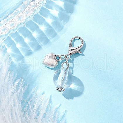 Clear Acrylic & Alloy Pendant Decorations HJEW-JM03050-02-1