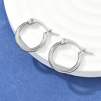Tarnish Resistant 304 Stainless Steel Hoop Earrings EJEW-F105-12P-1