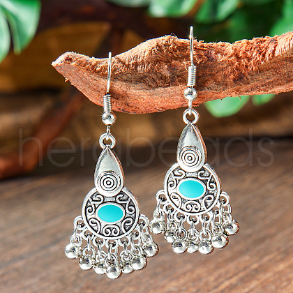 Bohemian Style Alloy Acrylic Dangle Earrings WG0B115-12-1