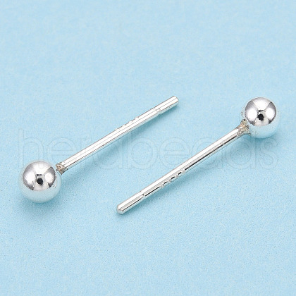 925 Sterling Silver Round Ball Stud Earrings STER-T005-01C-1