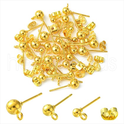 30Pcs 3 Size Iron Stud Earring Findings FIND-YW0003-94G-1